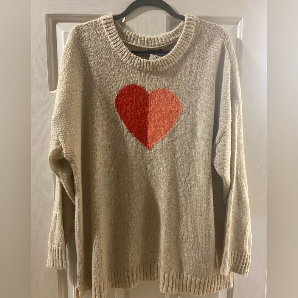 1X Heart Sweater Shirt NWT $60
